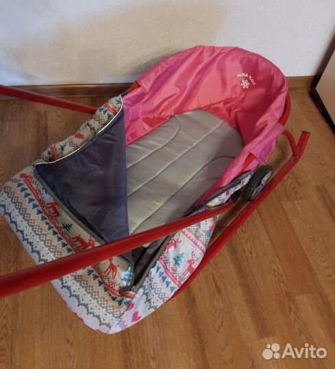 Санки детские на больших колесах