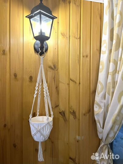 Кашпо подвесное для цветов макраме