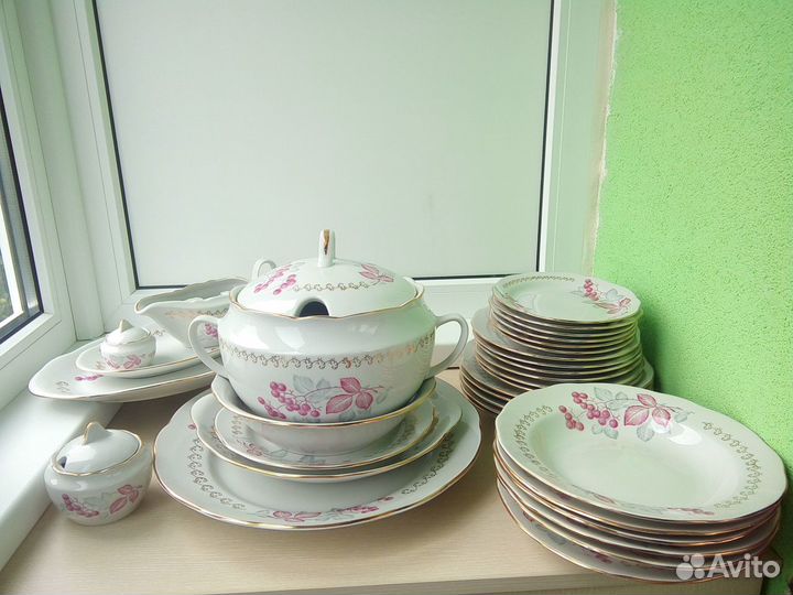 Рижский фарфор 70-80гг. Столовый обеденный сервиз