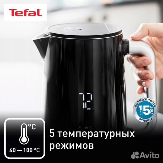 Новый Чайник электрический Tefal 1.7 л черный