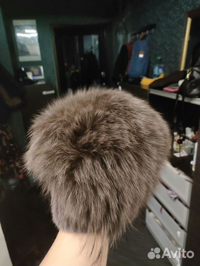 Шапка песцовая и норковая на трикотаже