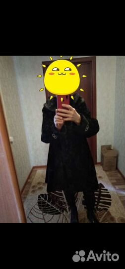 Шуба мутоновая,с норкой