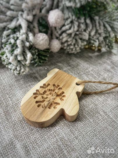 Елочные игрушки деревянные из клёна