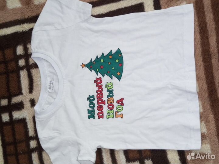 Футболка на новый год мальчику 80р