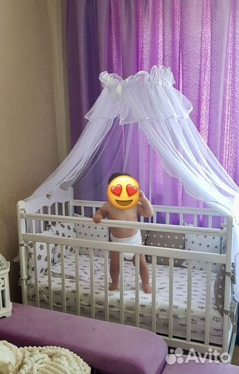 Детская кроватка-качалка и матрас 120 * 60