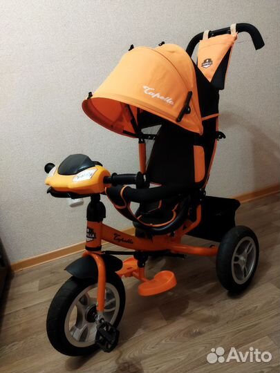 Детский трехколесный велосипед коляска