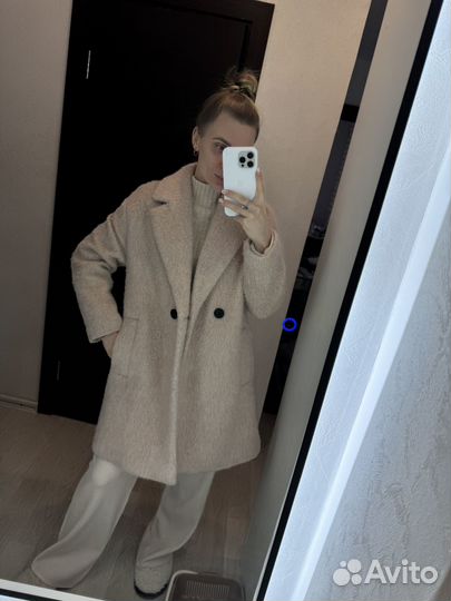 Пальто женское демисезонное букле zara S