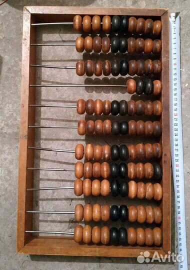 Счеты деревянные 45x27см СССР и 22x14см Линейка