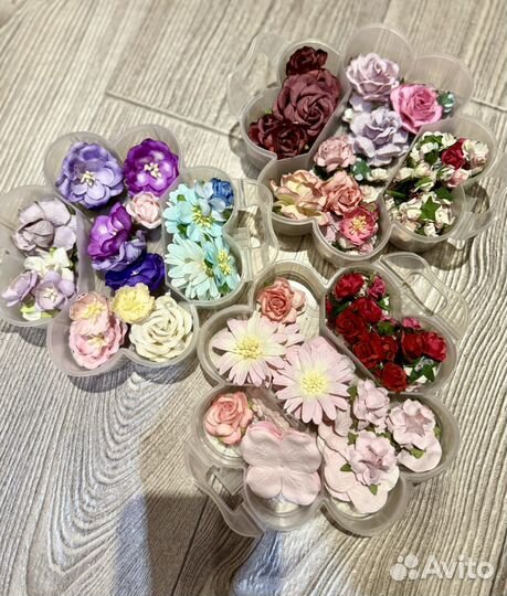 Цветочки бумажные скрапбукинг