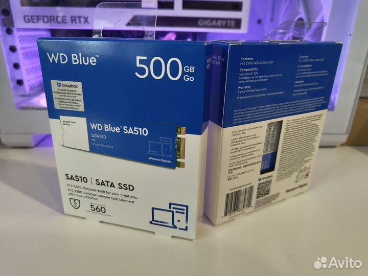 Новый 500 гб SSD M.2 накопитель WD Blue SA510