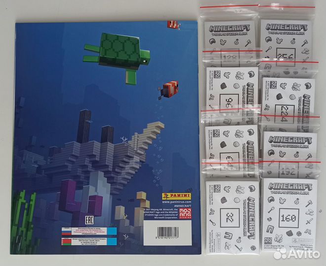 Panini Minecraft Treasure - Альбом и полный сет