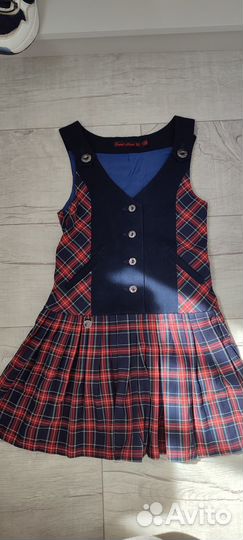 Сарафан шотландка школьный 128