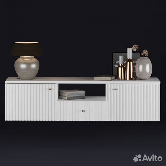 Тумба под тв белая подвесная