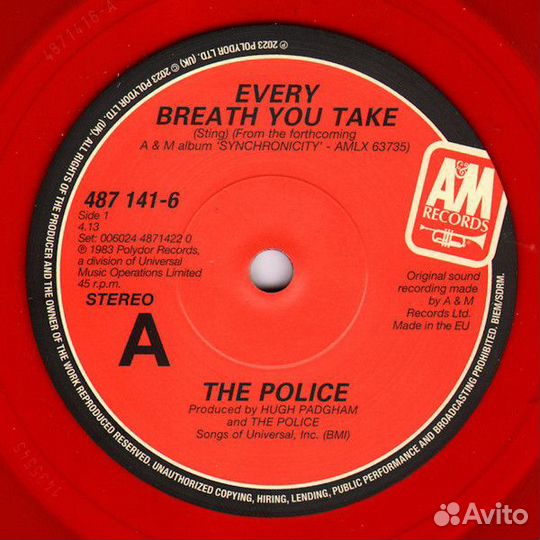 Виниловая пластинка THE police -Every Breath You Take - RSD 2023 release (RED & yellow Vinyl 2LP)