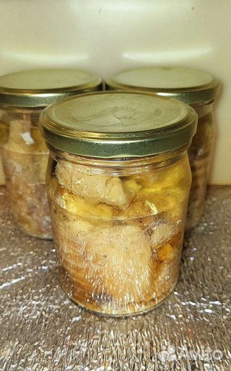 Домашняя тушенка Лосось. Говядина. Курица