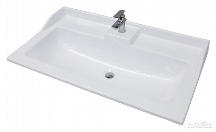 Тумба с раковиной aquaton Леон 80 дуб белый