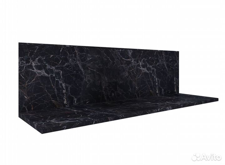 Столешница Мраморный Берег 300 мм радиусная, торц