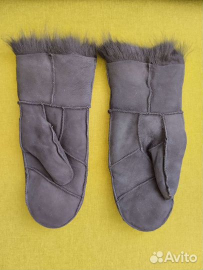 Варежки из натуральной кожи