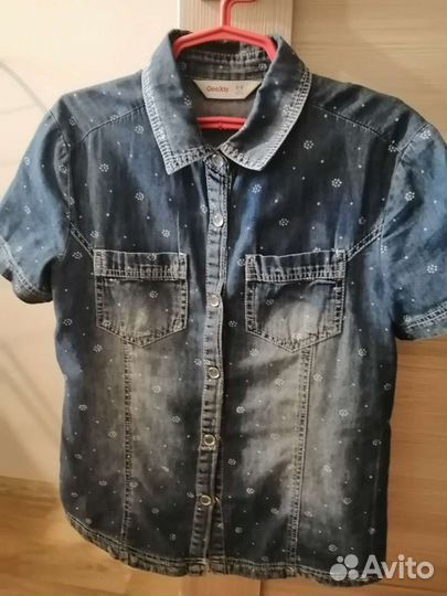 Джинсовая рубашка для девочки