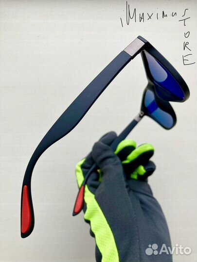 Поляризационные солнцезащитные очки чёрно-красные