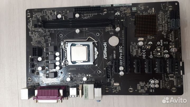 Материнская плата asrock H81 pro btc R2.0 с процем