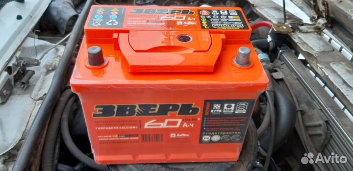 Аккумулятор зверь 60Ач прямая полярность