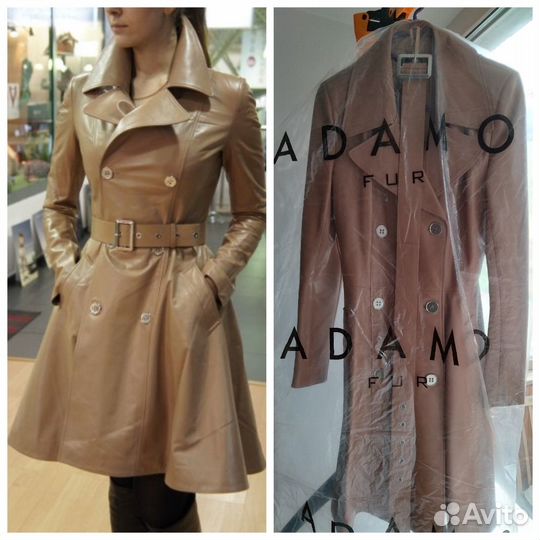 Тренч кожаный женский размер 40-42-44