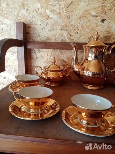 Сервиз золотой Кахла ГДР СССР