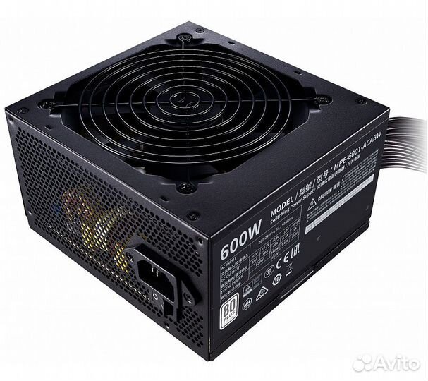 Блок питания Cooler Master MWE White, 600W, ATX, 1