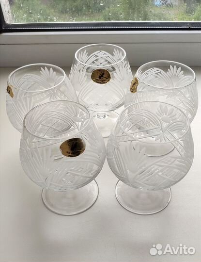 Хрустальные фужеры бокалы стопки хрусталь