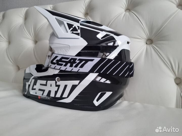 Oчкu + Шлем Комплект Leatt 7.5 White Black V23