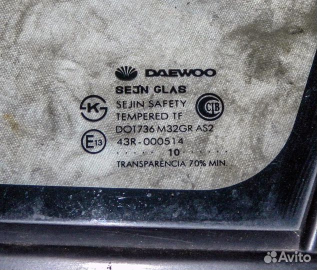 Стекло кузова заднее правое Daewoo Nexia N150