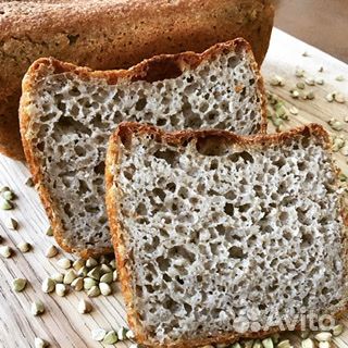 Хлеб без глютена из зелёной гречки