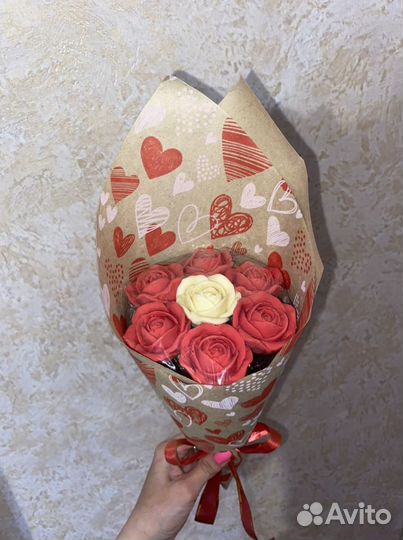 Букет из шоколадных цветов (Розы, пионы )