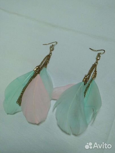 Серьги перышки