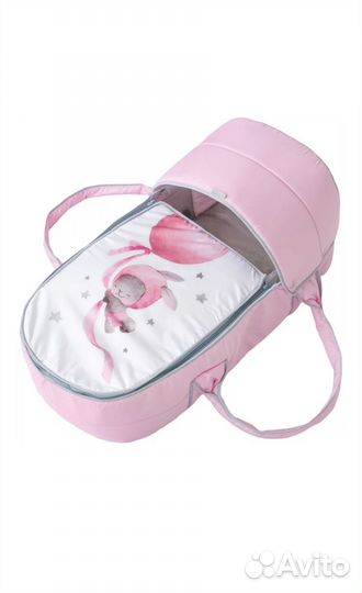 Люлька-переноска«Акварель.Зайчик»для новорожденных