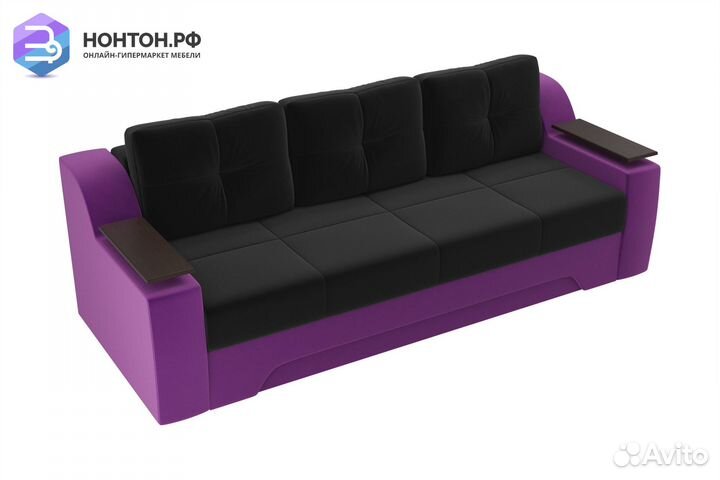 Диван еврокнижка Сенатор фиолетовый / черный