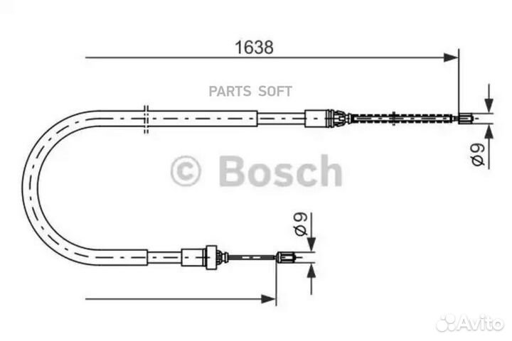 Bosch 1987477586 Трос ручного тормоза L/R