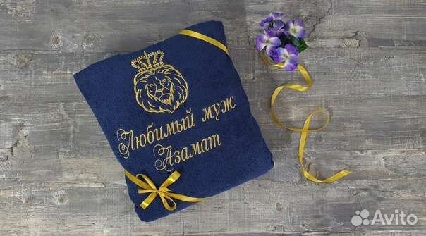 Мужской махровый халат с дизайном