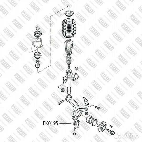 Опора шаровая, передняя левая/правая нижняя