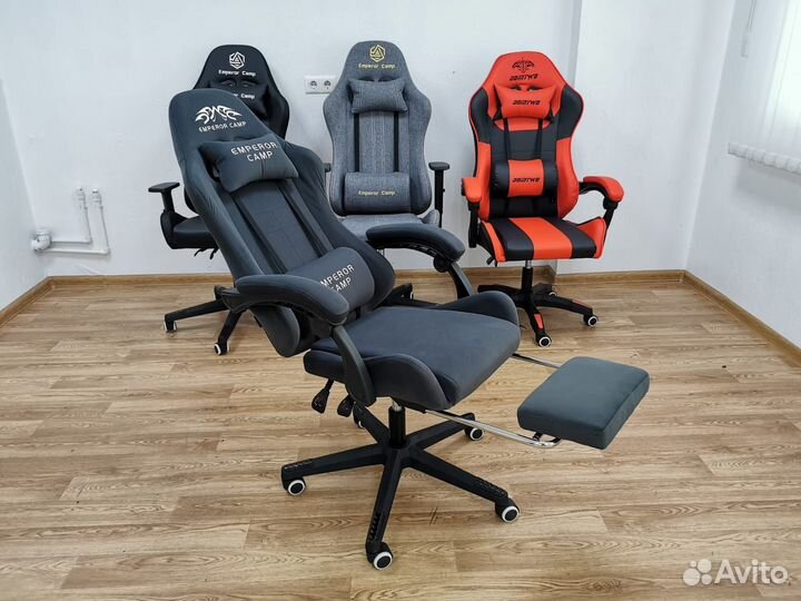 Кресло компьютерное игровое ткань велюр