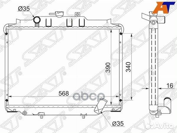 Радиатор mitsubishi delica L300 4D56 89-99 dies