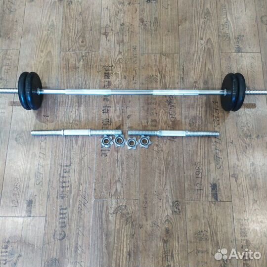 Штанга + гантели. Общий вес 18 кг