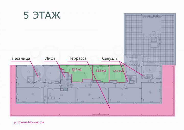 Офис с шикарным панорамным видом из окна, 32.5 м²