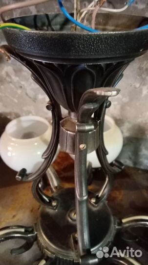 Люстра потолочная антиквариат, бронзовое литьё