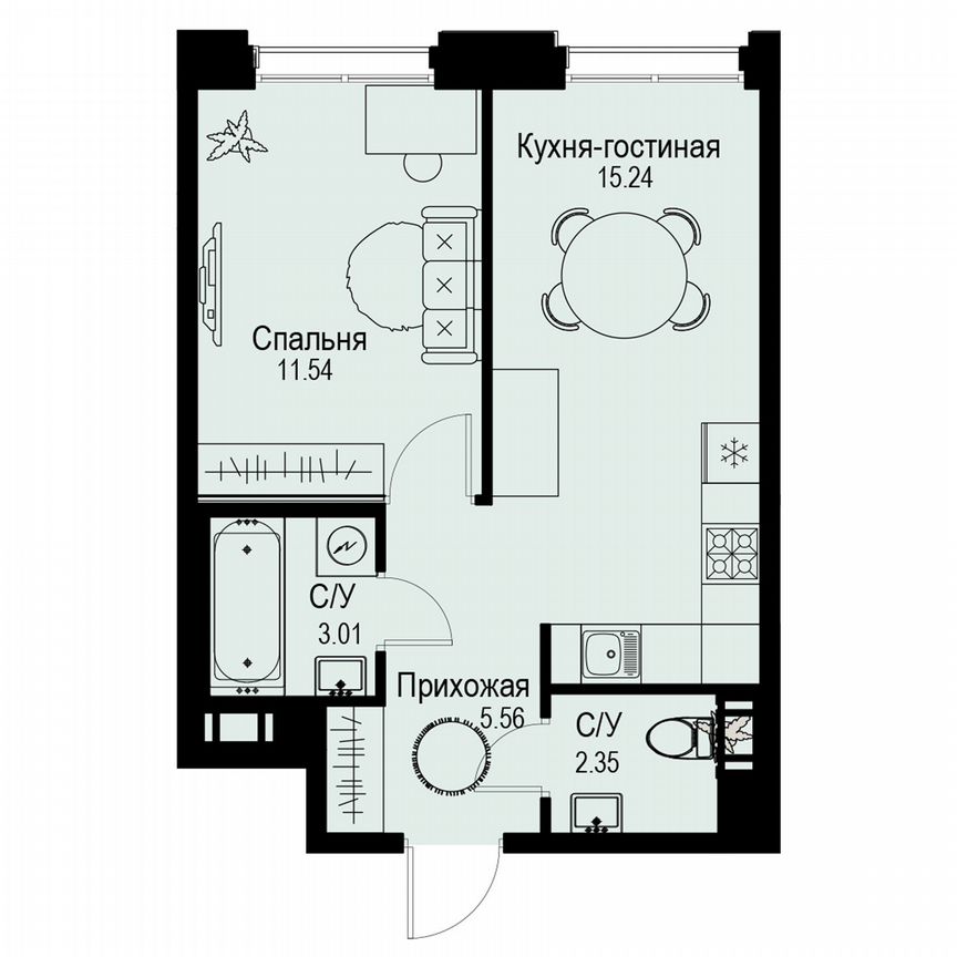 1-к. квартира, 37,7 м², 6/6 эт.