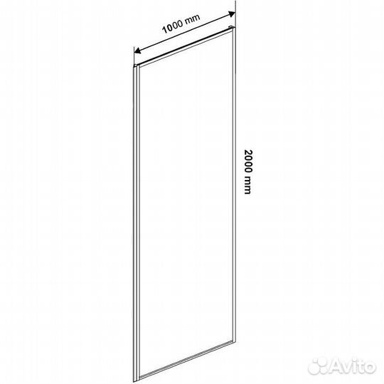 Душ. Стенка Vincea 100x200 Черный vsg-1ss100clb