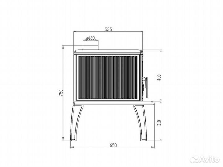 Печь trenk эмалированная чёрная (Plamen)