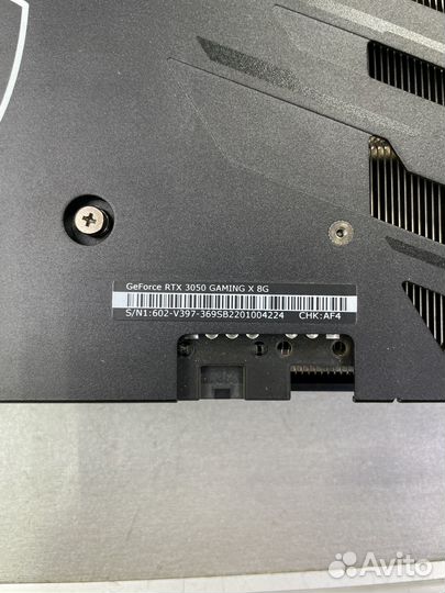 Видеокарта MSI GeForce RTX 3050 Gaming X 8Gb