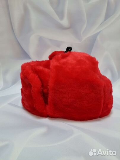 Шапка ушанка красная